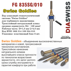 FG 835SG/010-Бор алмазный цилиндр, средняя зернистость, размер - 010